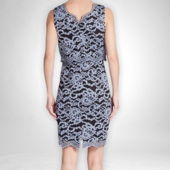 Ivanka Trump Blue Lace Popover Sheath Dress 14 Large - Picture 2 of 8